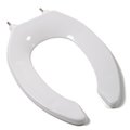 Plumbing Technologies Plumbing Technologies 4F1E2C-00 Commercial Quality Elongated Toilet Seat with Dacroment Plated Hinges Post and Check Hinges; White 4F1E2C-00